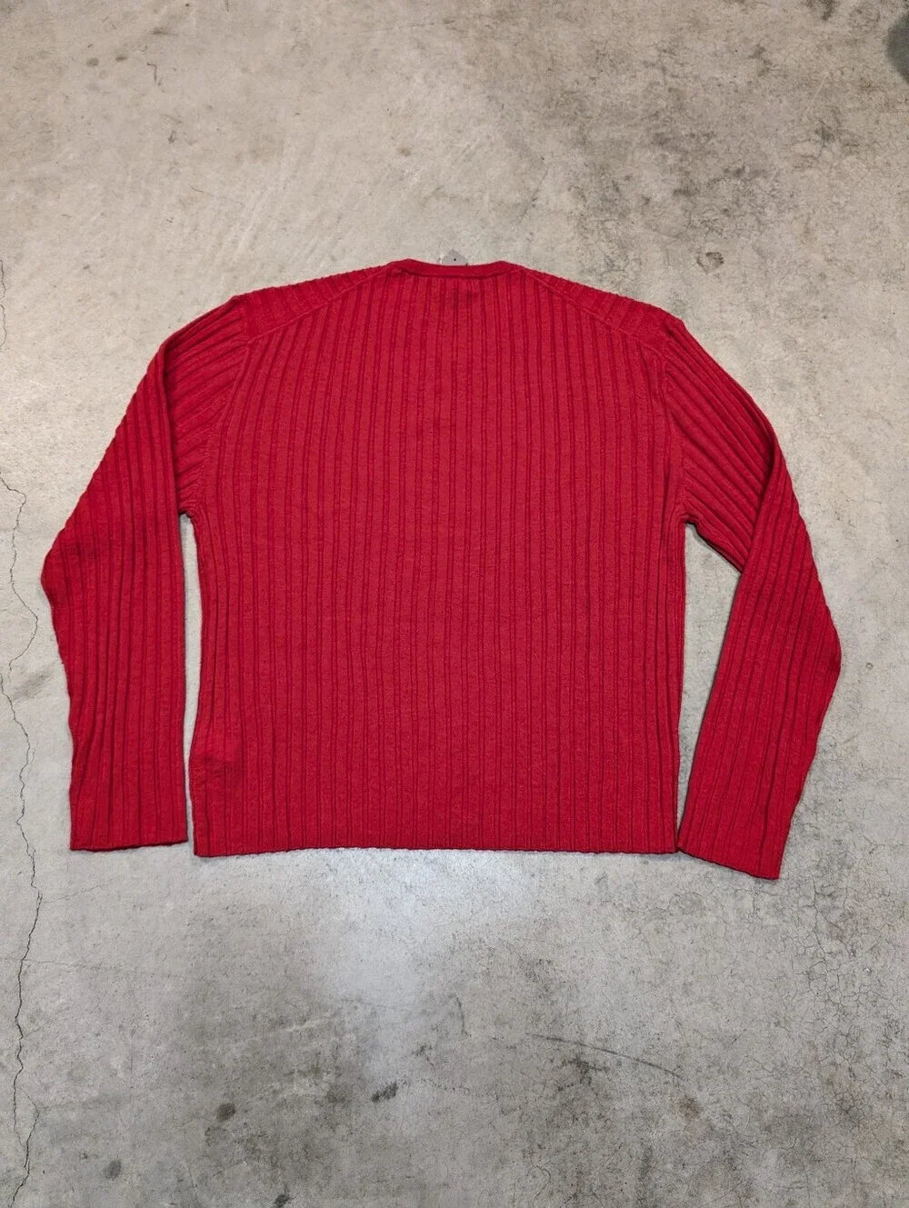 NWT J. Crew Red Ribbed V-Neck Pullover Merino Wool Women's 2X